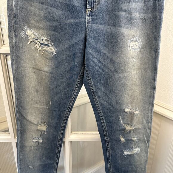 H&M 31/32 Skinny Jeans High Waist Distressed NWOT - Picture 3 of 13